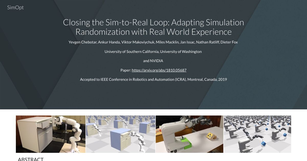 Closing the Sim-to-Real Loop: Adapting Simulation Randomization with Real World Experience