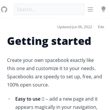 Screenshot of https://spacebook.app/
