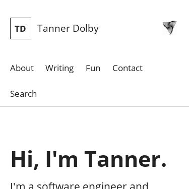 Screenshot of https://tannerdolby.com/