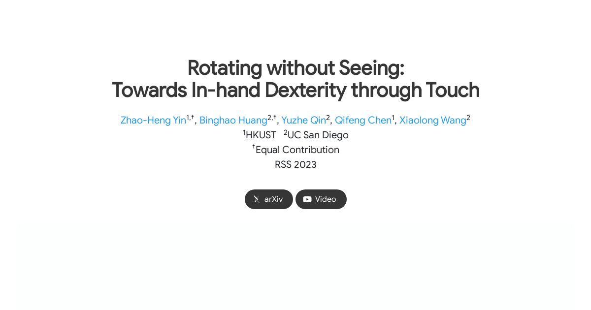 Rotating without Seeing: Towards In-hand Dexterity through Touch