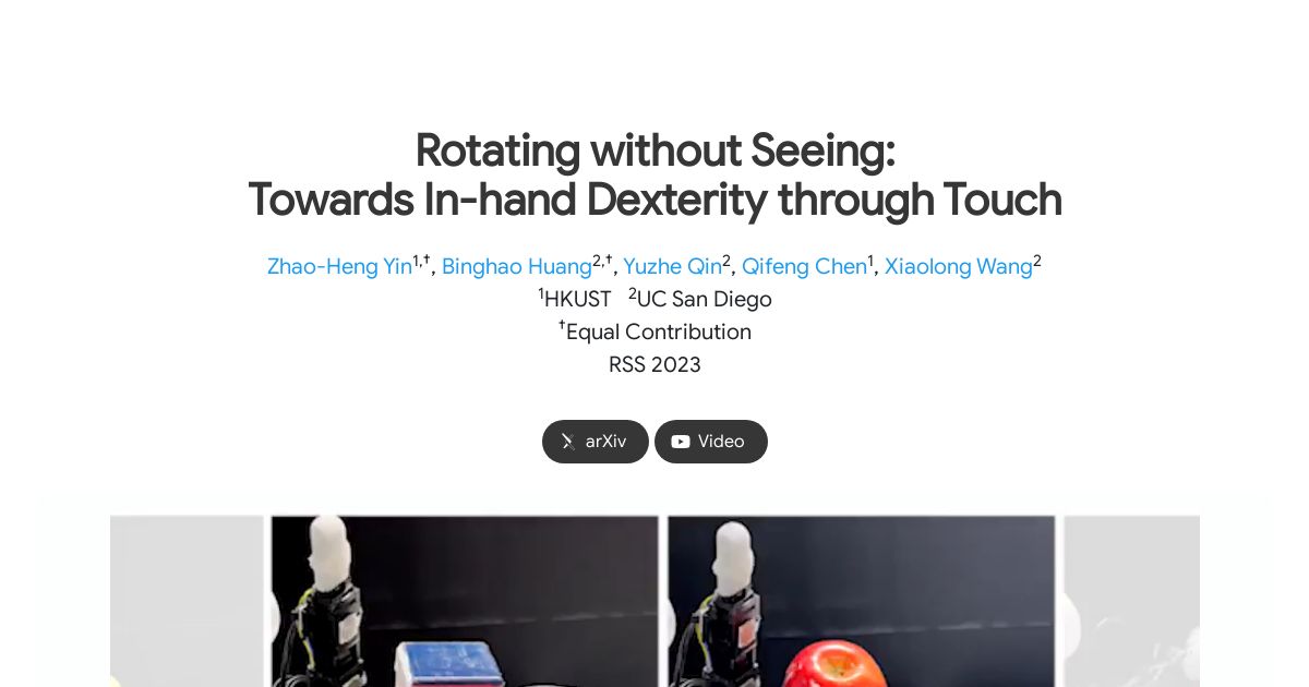 Rotating without Seeing: Towards In-hand Dexterity through Touch