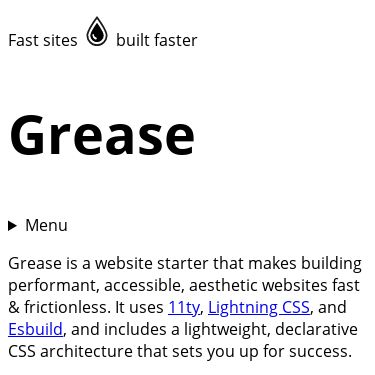 Screenshot of https://web-grease.netlify.app/