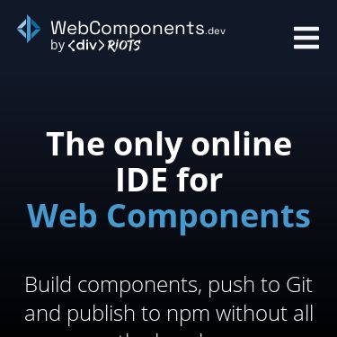 Screenshot of https://webcomponents.dev/