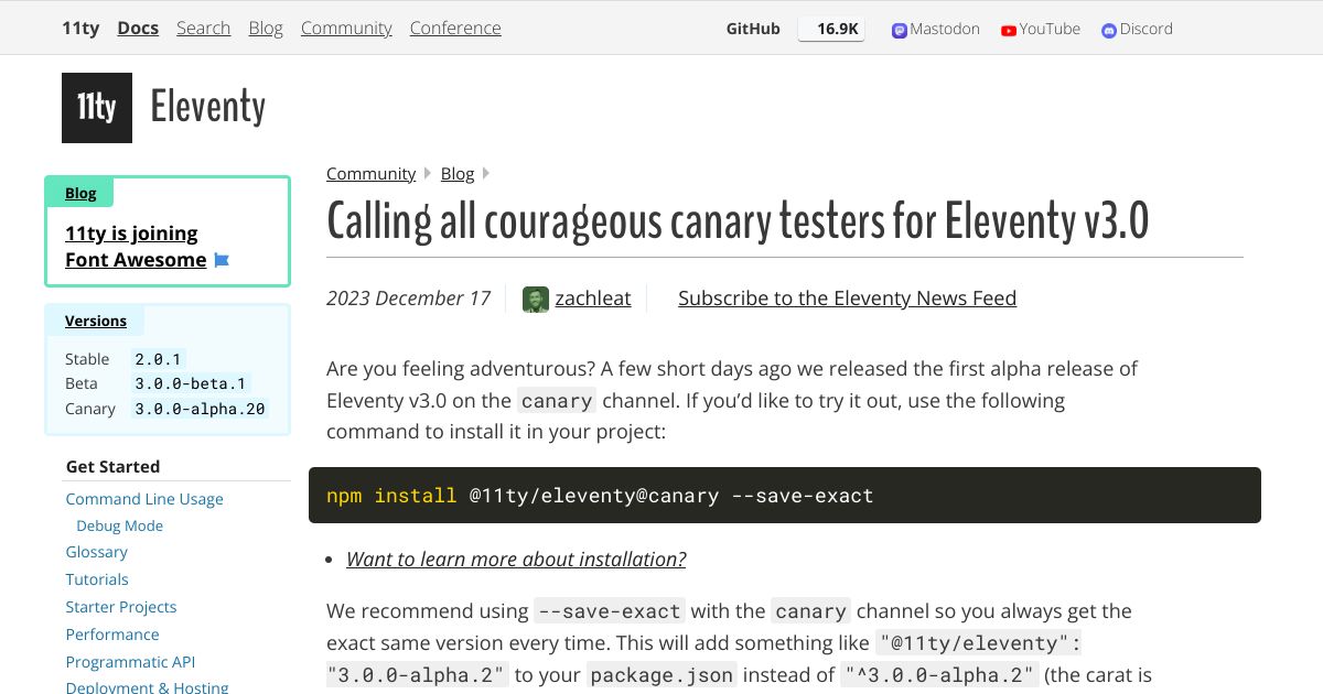 Screenshot image for https://v1.screenshot.11ty.dev/https%3A%2F%2Fwww.11ty.dev%2Fblog%2Fcanary-eleventy-v3%2F/opengraph//