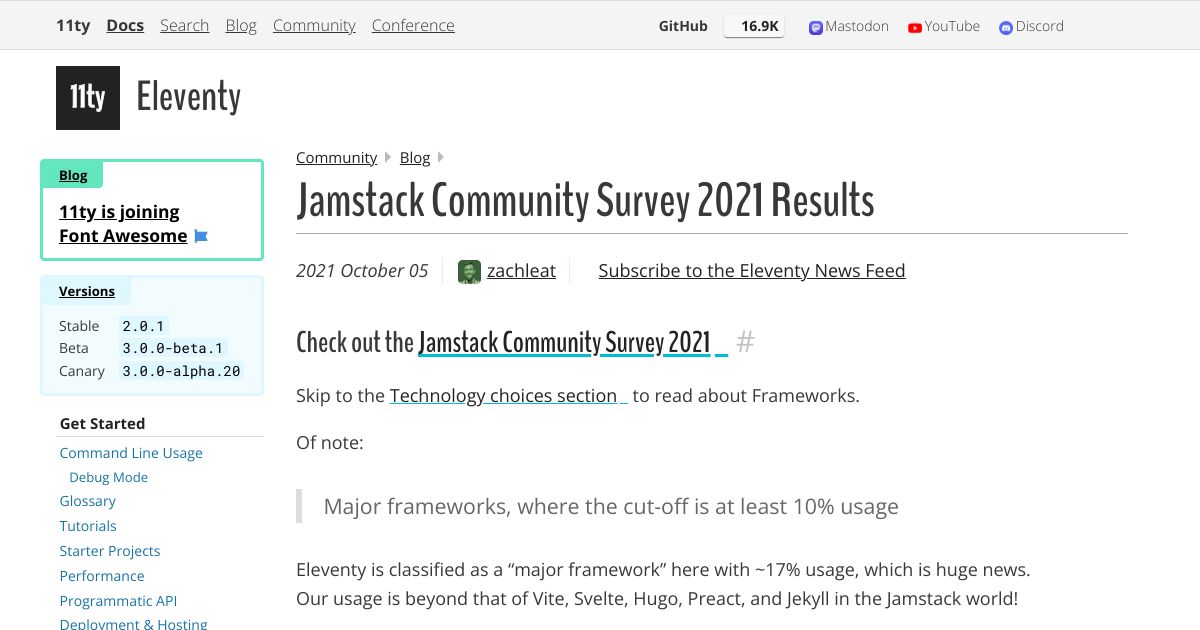 Screenshot image for https://v1.screenshot.11ty.dev/https%3A%2F%2Fwww.11ty.dev%2Fblog%2Fjamstack-survey-2021%2F/opengraph//