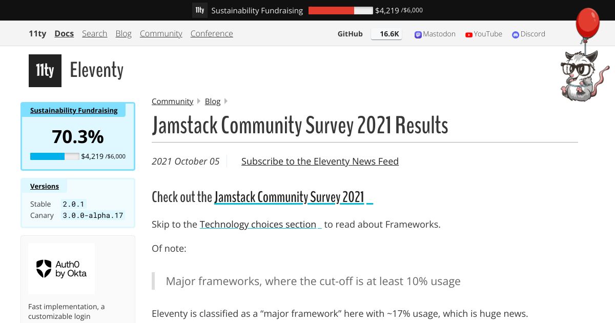 Screenshot image for https://v1.screenshot.11ty.dev/https%3A%2F%2Fwww.11ty.dev%2Fblog%2Fjamstack-survey-2021%2F/opengraph/_x202407_5/