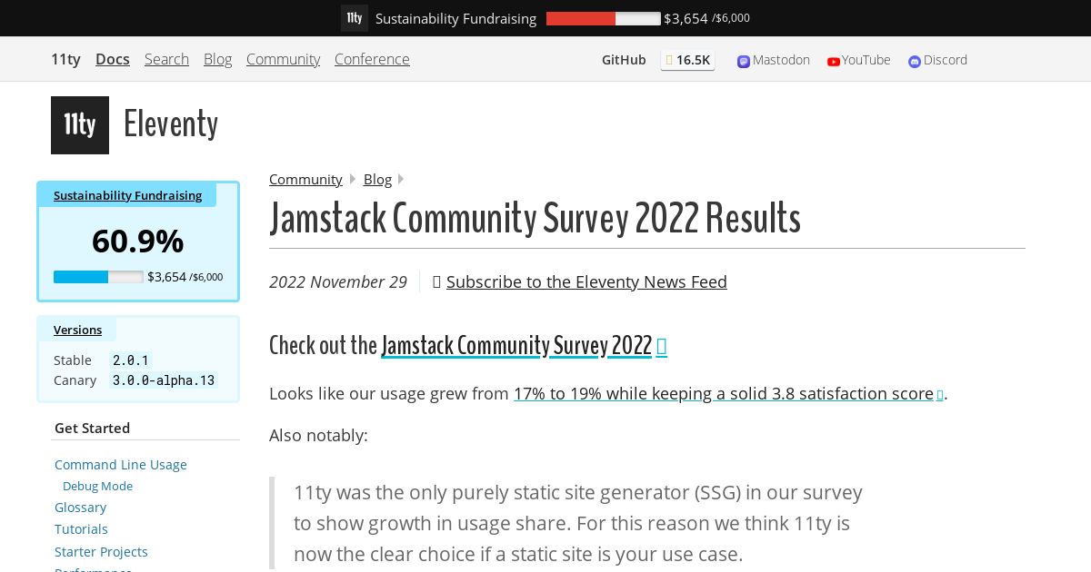 Screenshot image for https://v1.screenshot.11ty.dev/https%3A%2F%2Fwww.11ty.dev%2Fblog%2Fjamstack-survey-2022%2F/opengraph/_x202405_5/
