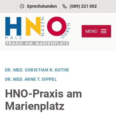 Screenshot of https://www.hno-marienplatz.de/
