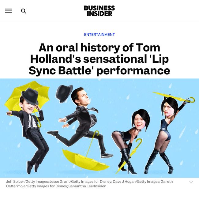 Screenshot of https://www.insider.com/tom-holland-zendaya-lip-sync-battle-umbrella-oral-history-2021-5