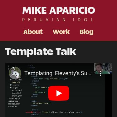 Screenshot of https://www.mikeaparicio.com/template-talk/