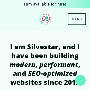 Screenshot of https://www.silvestar.codes/