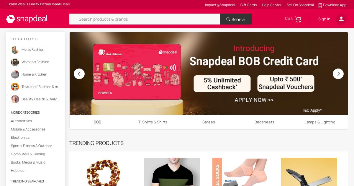 Screenshot of Snapdeal
