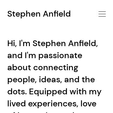 Screenshot of https://www.stephenanfield.com/