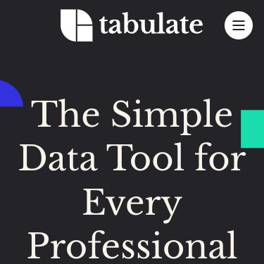 Screenshot of https://www.tabulate.io/