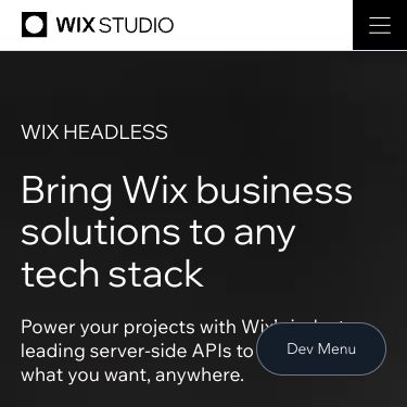 Screenshot of https://www.wix.com/developers/headless/