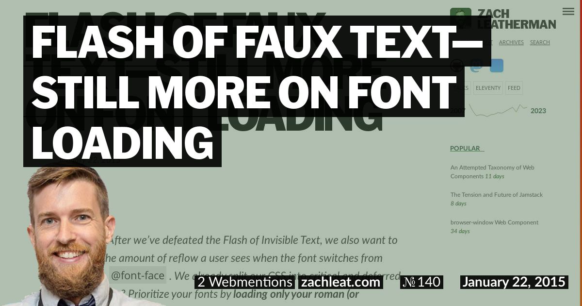 Flash of Faux Text—still more on Font Loading—zachleat.com