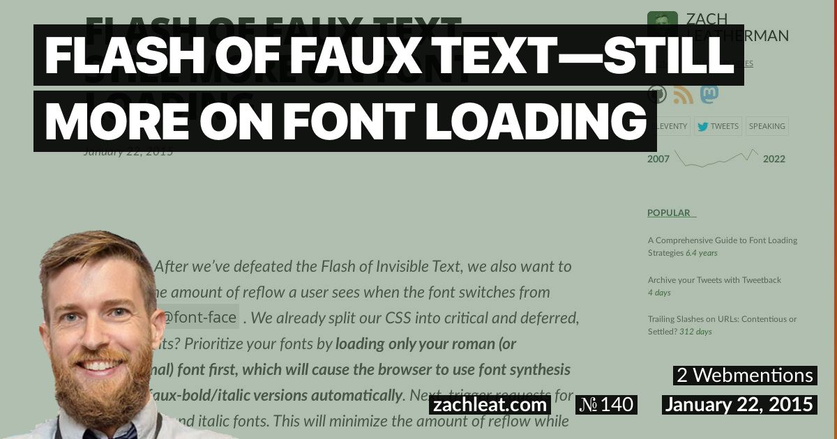 Flash of Faux Text—still more on Font Loading—zachleat.com