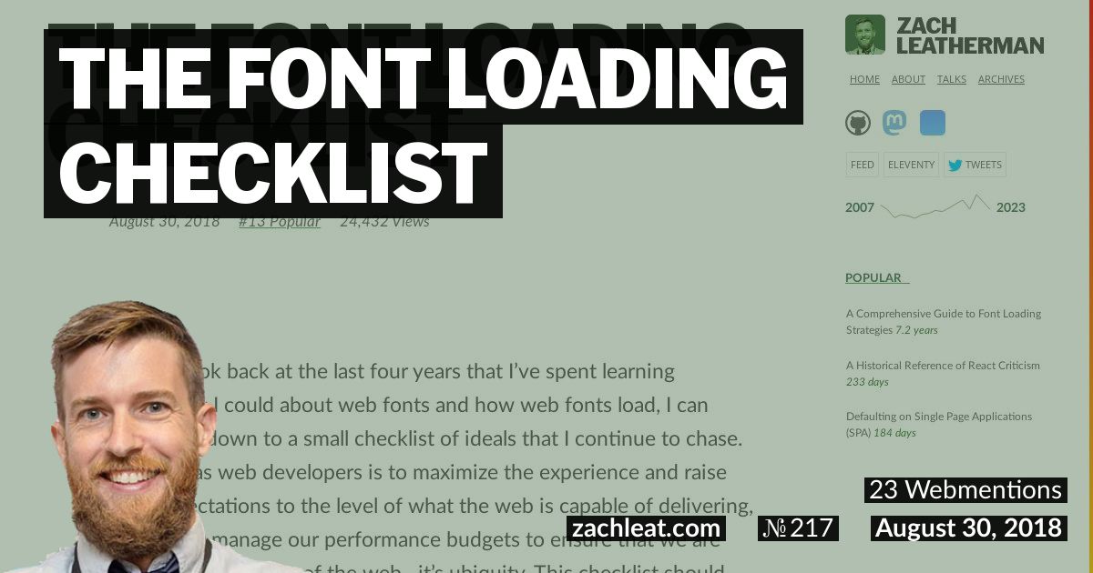 The Font Loading Checklist—zachleat.com