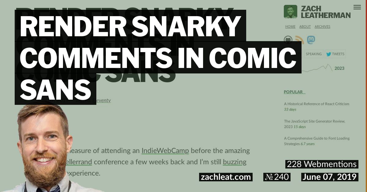 Render Snarky Comments in Comic Sans—zachleat.com