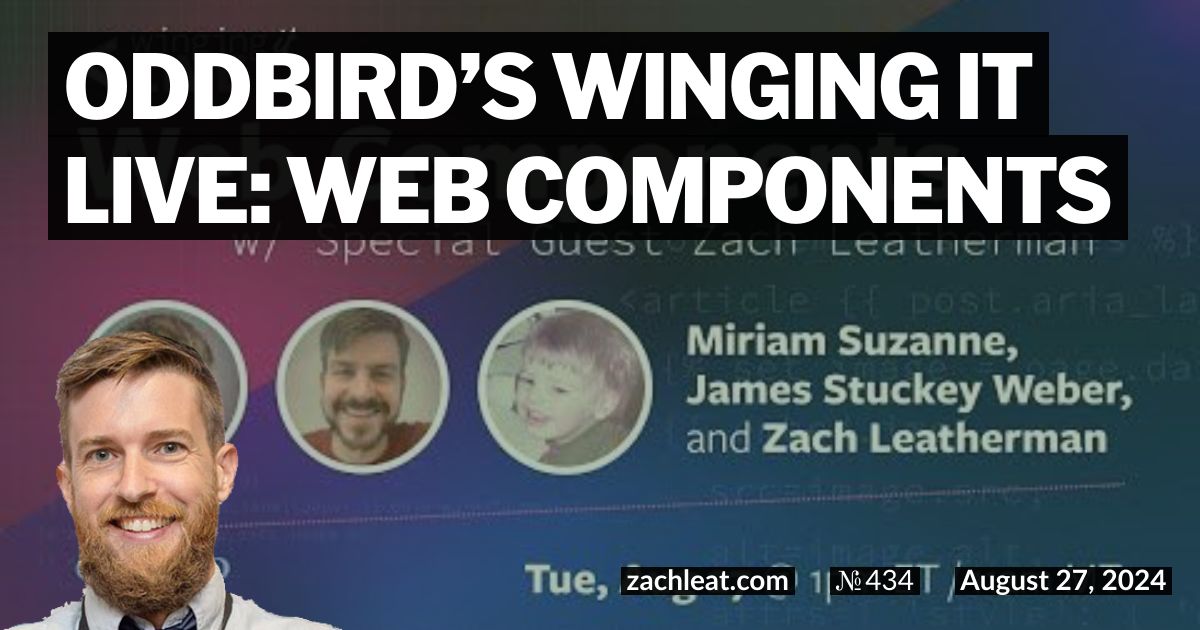 Scheduled: Oddbird’s Winging It Live: Web Components