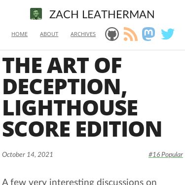 Screenshot of https://www.zachleat.com/web/lighthouse-deception/