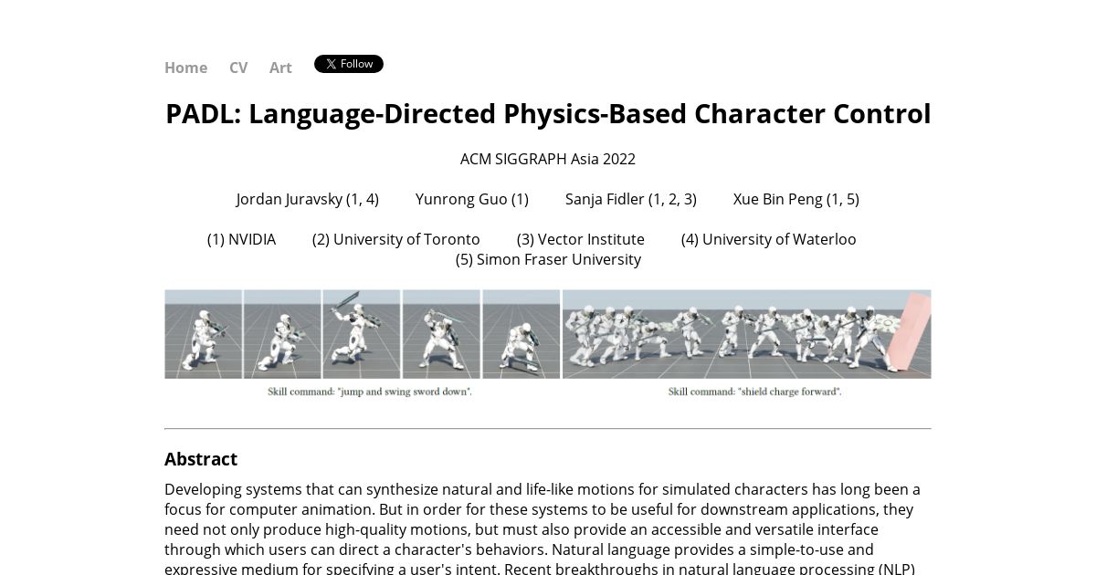 PADL: Language-Directed Physics-Based Character Control